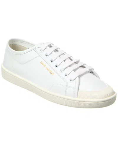 Saint Laurent Andy Low-top Leather Sneakers In White
