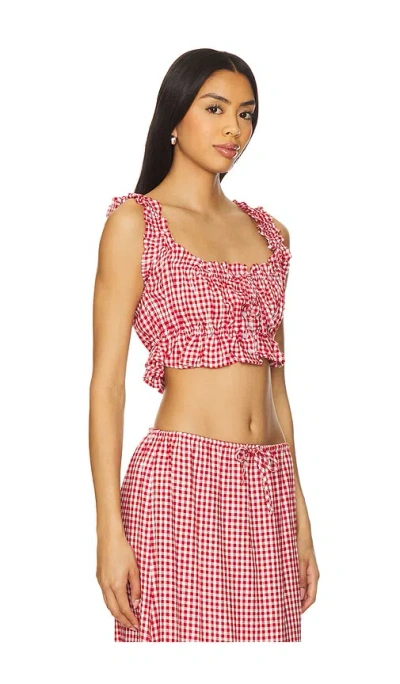 Weworewhat Ruffle Button Up Crop Top In Multi