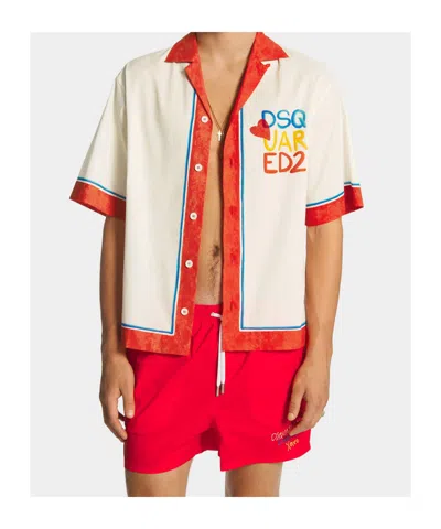 Dsquared2 Casual Shirt With Contrast Collar And Trim