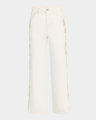 Rails Getty Crochet-trim Cropped Jeans In Neutral