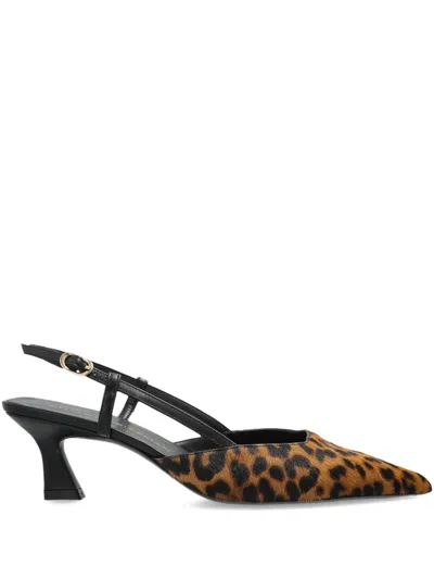 Stuart Weitzman Vinnie Leopard Kitten Slingback Pumps