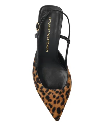 Stuart Weitzman Vinnie Leopard Kitten Slingback Pumps