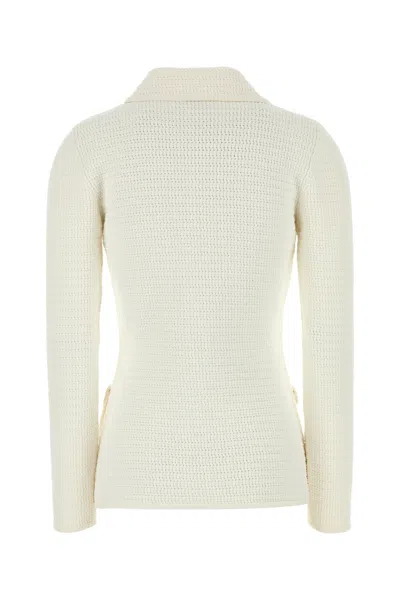 Gucci Crochet Button Cardigan In White