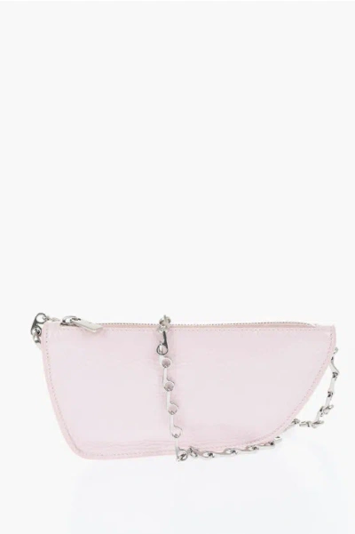Burberry Patent Leather Micro Shield Sling Bag With Chain Shoulder St In Pink