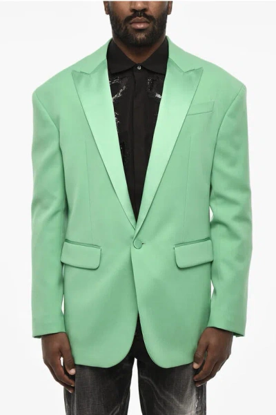 Dsquared2 Virgin Wool 1 Buttons Blazer With Flap Pockets
