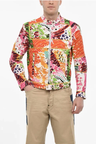 Dsquared2 Multicolor Print Denim Jacket
