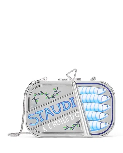 Staud Ines Tin Clutch Silver Multi