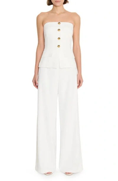 Amanda Uprichard Yadira Strapless Jumpsuit In White