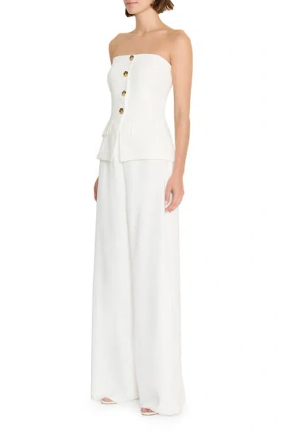 Amanda Uprichard Yadira Strapless Jumpsuit In White