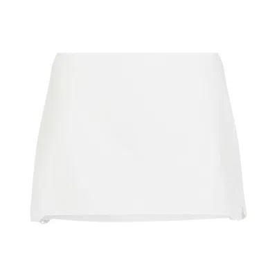 Miu Miu Linen And Cotton Mini Skirt In White