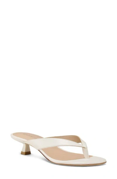 Stuart Weitzman 35mm Rio Sleek Patent Leather Thong Sandals In White