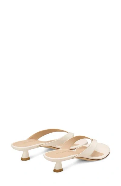 Stuart Weitzman 35mm Rio Sleek Patent Leather Thong Sandals In White