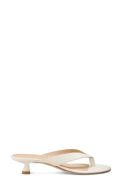 Stuart Weitzman 35mm Rio Sleek Patent Leather Thong Sandals In White