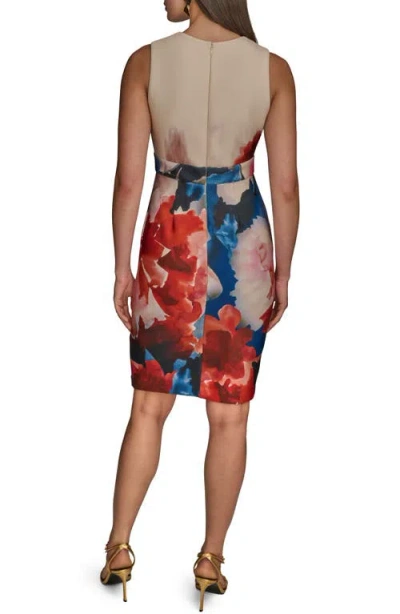Donna Karan New York Keyhole Front Sleeveless Sheath Dress In Multi