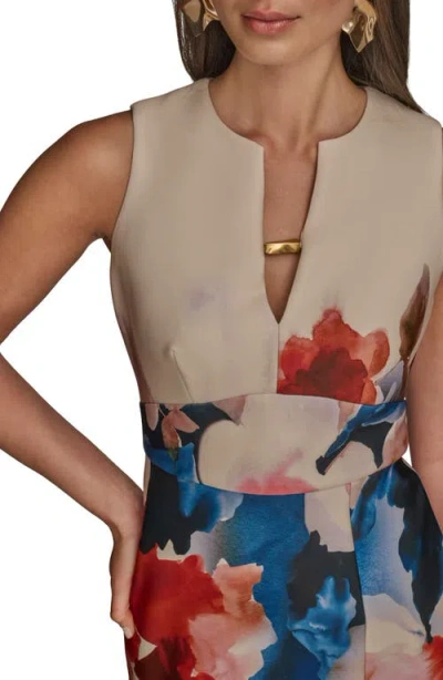 Donna Karan New York Keyhole Front Sleeveless Sheath Dress In Multi
