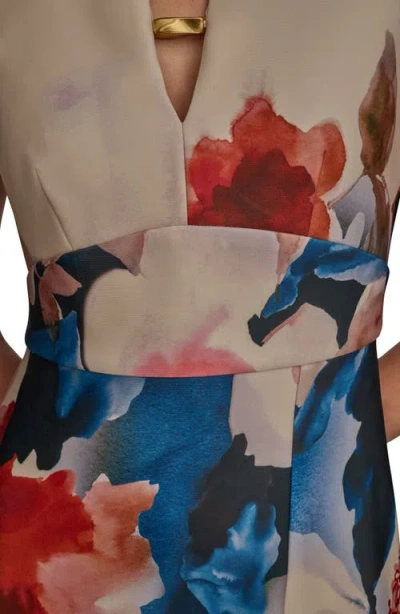 Donna Karan New York Keyhole Front Sleeveless Sheath Dress In Multi