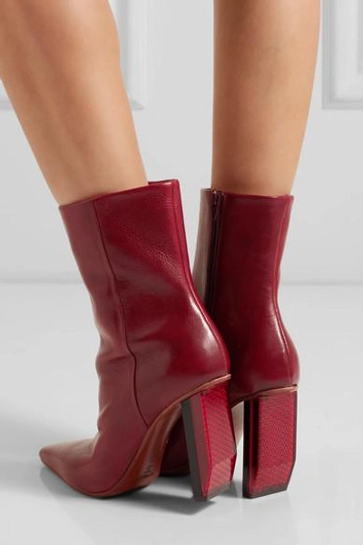 Shop Vetements Textured-leather Ankle Boots