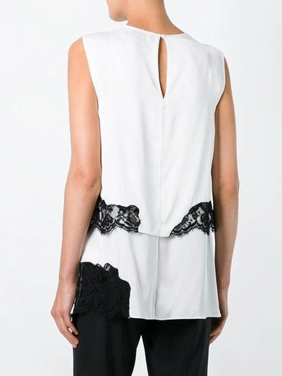 Shop Dkny Layered Lace Insert Top - White
