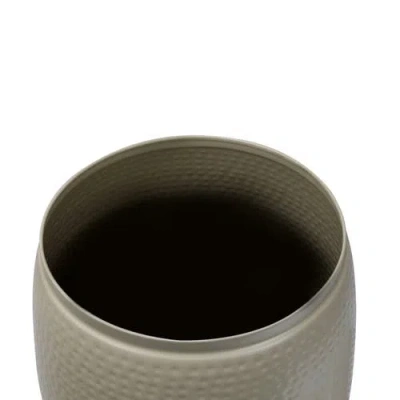 Happimess Merida Modern Rustic Hammered Metal Drum Storage Side Table With Lid