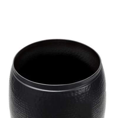 Happimess Merida Modern Rustic Hammered Metal Drum Storage Side Table With Lid