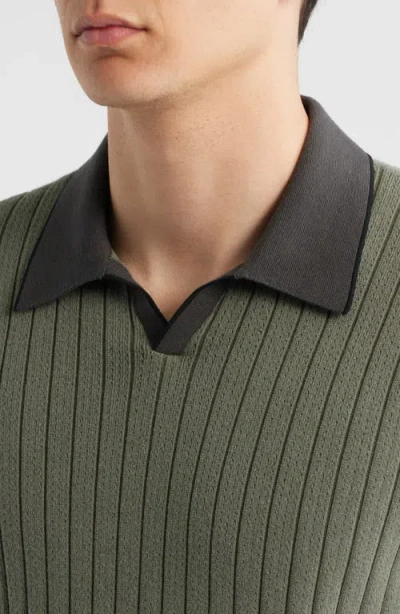 Rag & Bone Sanford Johnny Collar Polo In Green