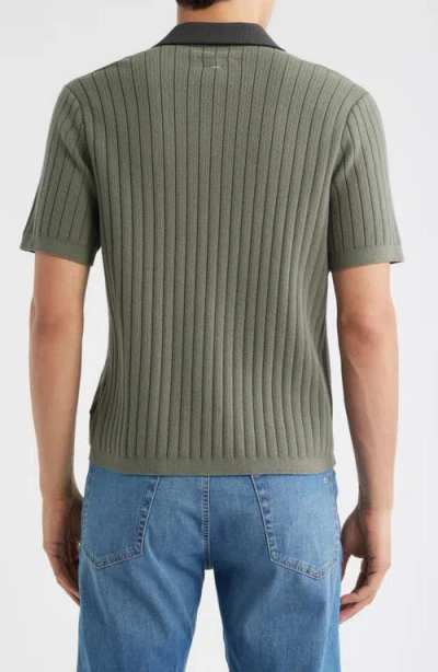 Rag & Bone Sanford Johnny Collar Polo In Green