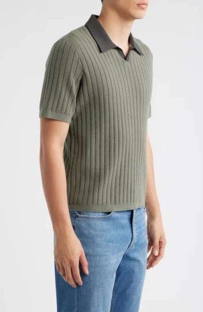 Rag & Bone Sanford Johnny Collar Polo In Green
