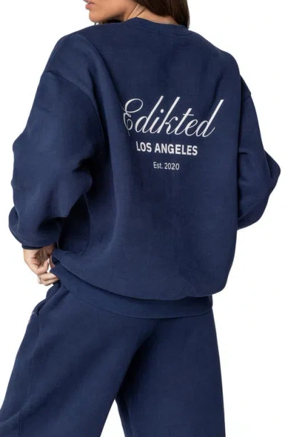 Edikted Logo Sweatshirt In Blue