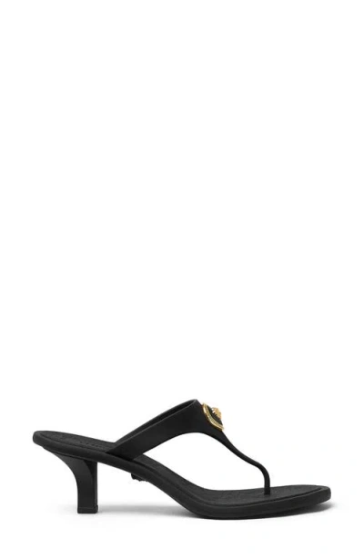 Versace Gianni Ribbon Thong Mules In Black