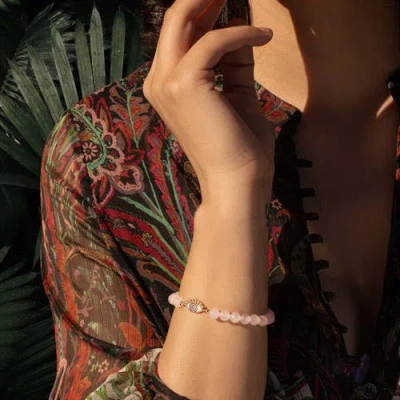 Karma And Luck Emotional Healing Rose Quartz Evil Eye Charm Bracelet