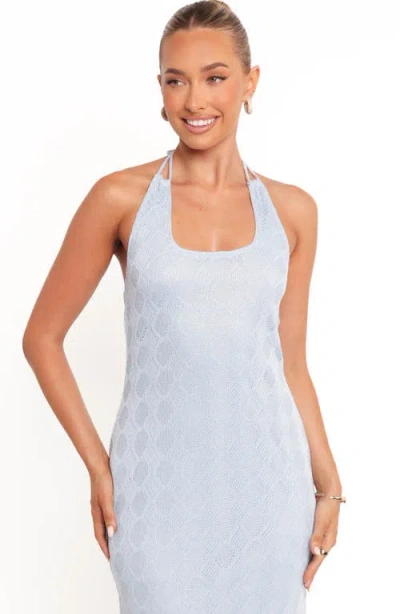 Petal And Pup Petal & Pup Sonia Open Stitch Maxi Halter Dress In Brown