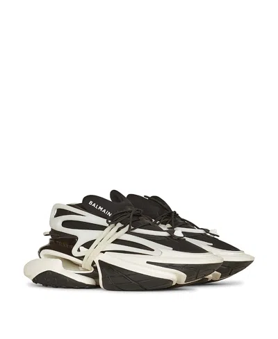 Balmain Unicorn Low-top Sneakers In Neoprene And Leather In Black