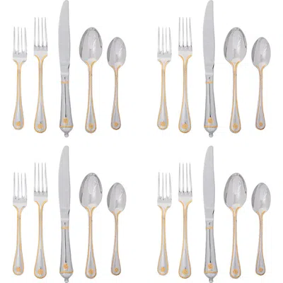 Juliska Berry And Thread 20 Piece Flatware Set, Polished With Gold