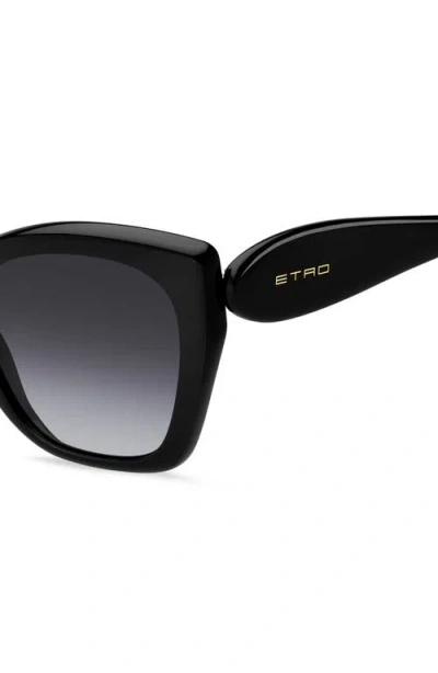 Etro 54mm Gradient Cat Eye Sunglasses In Black