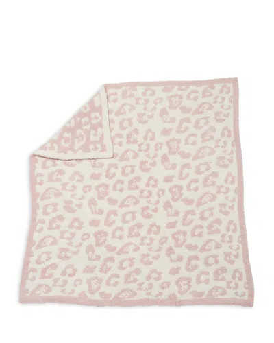 Barefoot Dreams Unisex Cozychic Leopard Blanket In Dusty Rose/cream