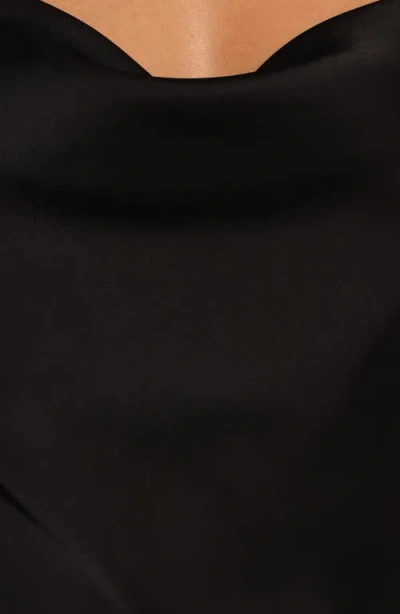 Petal And Pup Petal & Pup Reyna Off The Shoulder Satin Maxi Dress In Black