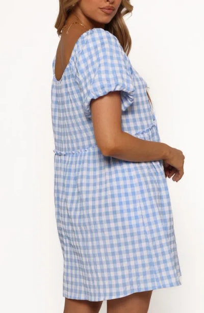 Petal And Pup Petal & Pup Dorthea Gingham Cotton Blend Minidress In Blue