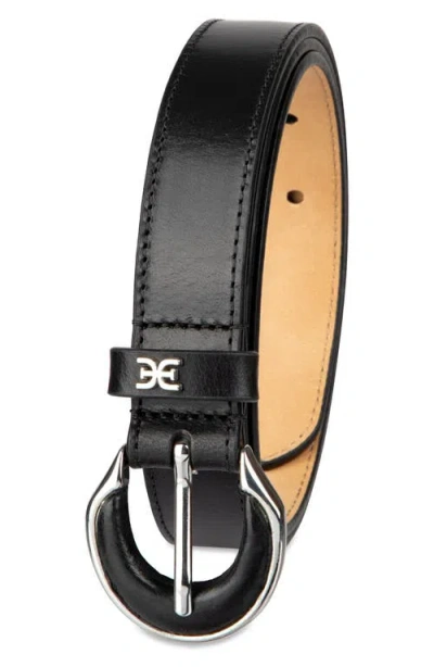 Sam Edelman Leather Inlay Belt In Black