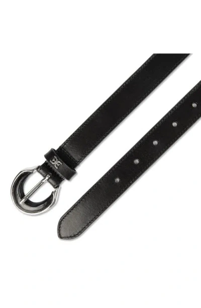 Sam Edelman Leather Inlay Belt In Black