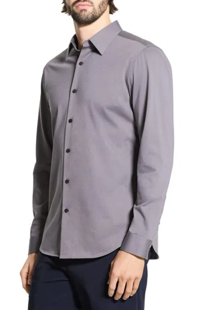 Theory Sylvain Nd Structure Knit Button-up Shirt