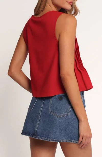 Petal And Pup Petal & Pup Delia Tie Front Pleat Tank In Red