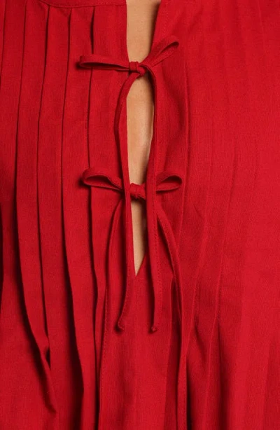 Petal And Pup Petal & Pup Delia Tie Front Pleat Tank In Red