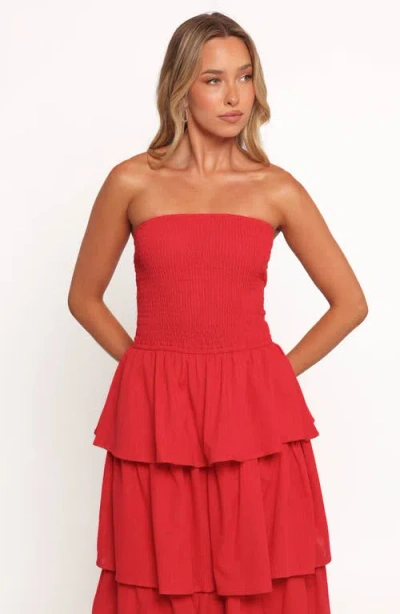 Petal And Pup Petal & Pup Arcadia Strapless Maxi Sundress In Red