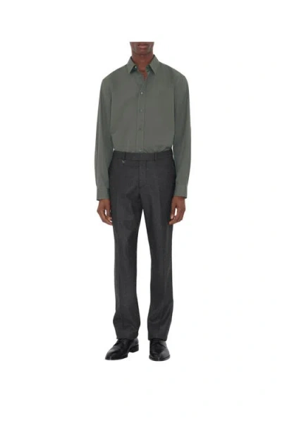 Burberry Check Wool Cashmere Tailored Trousers In Green