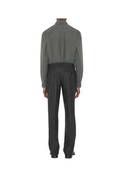 Burberry Check Wool Cashmere Tailored Trousers In Green