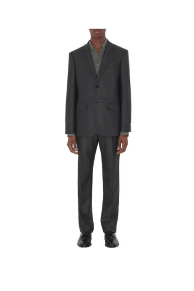 Burberry Check Wool Cashmere Tailored Trousers In Green
