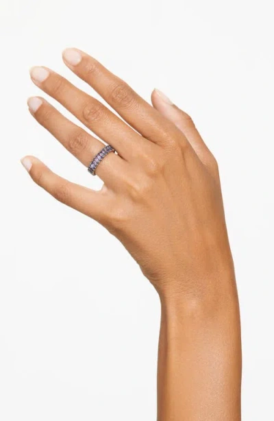 Swarovski Crystal Baguette Cut Gray Matrix Ring