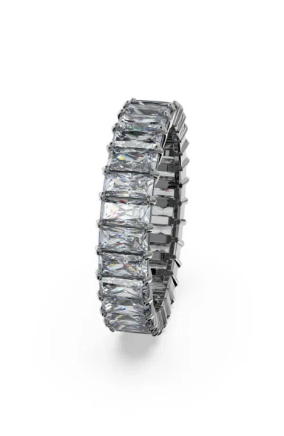 Swarovski Crystal Baguette Cut Gray Matrix Ring