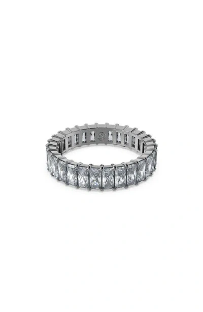 Swarovski Crystal Baguette Cut Gray Matrix Ring