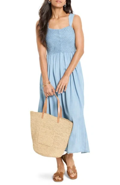 Nic + Zoe Nic+zoe Sarah Smocked Chambray Sundress